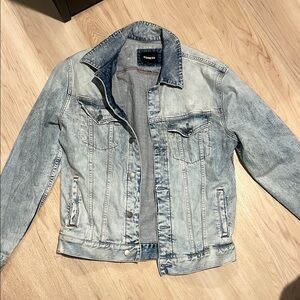 Express Men's Faded Blue Denim Jacket